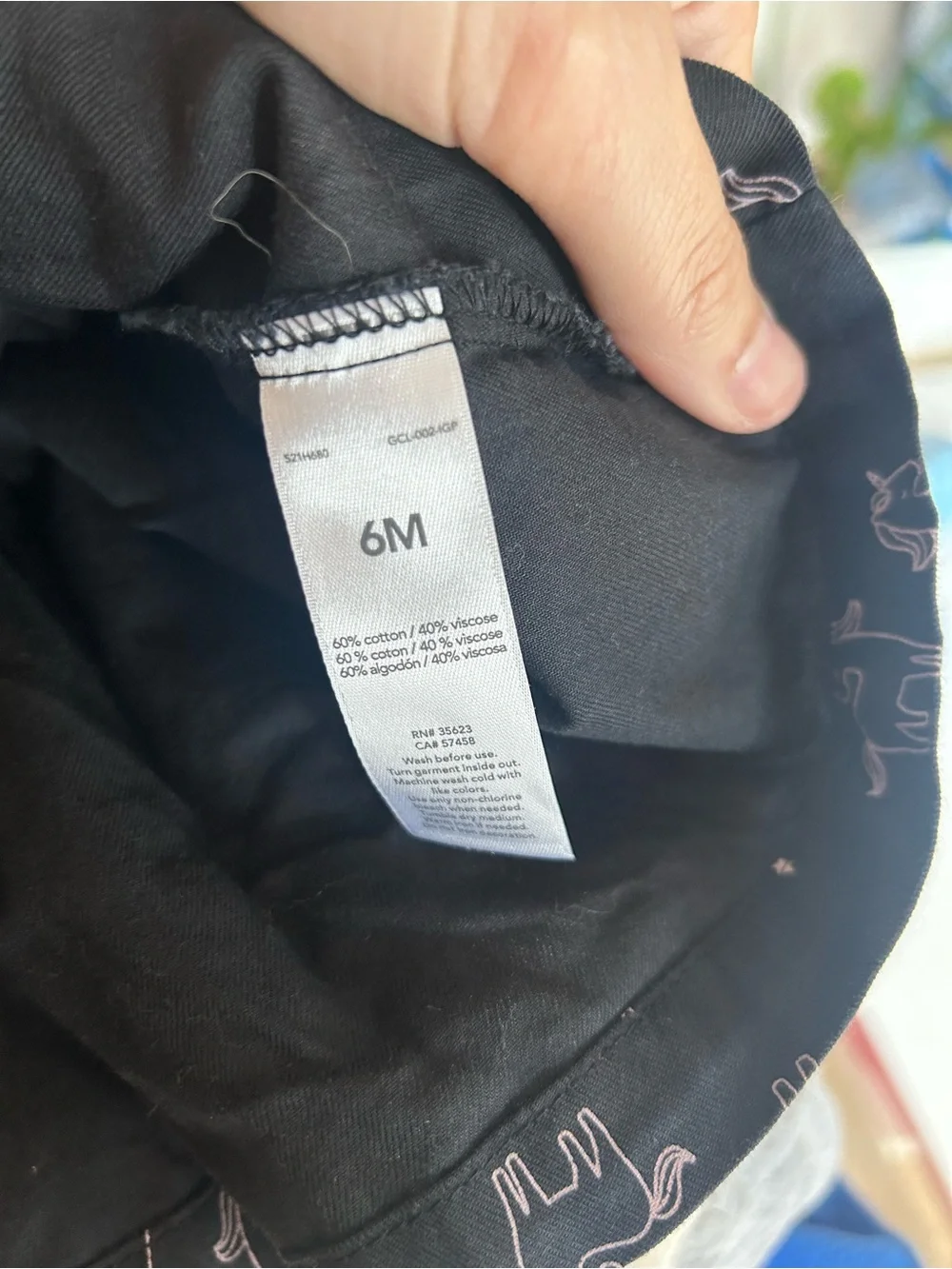 Carter's 6 Months Black Long-Sleeve Unicorn Button-Front Dress